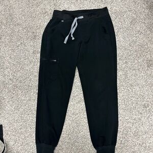 Figs Black Jogger Sweatpants Relaxed Fit Elastic Cuffs